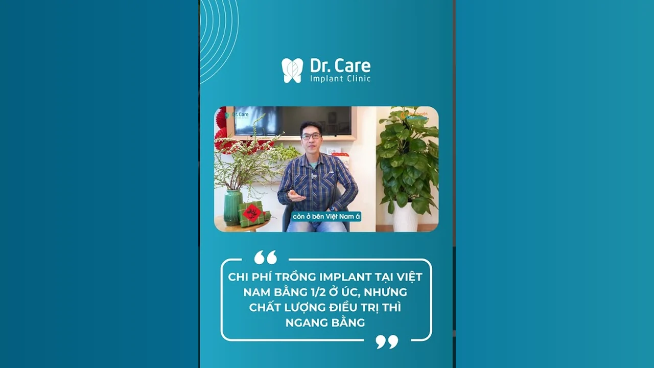 Ảnh đại diện video anh Nguyễn Chí Hiếu chia sẻ về chi phí trồng răng Implant tại Việt Nam so với Úc